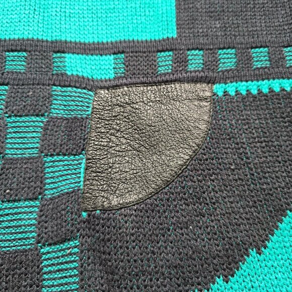 Vintage Uniform Code Vintage 90s Sweater Textured Abstract Cosby Leather Medium - Picture 3 of 15